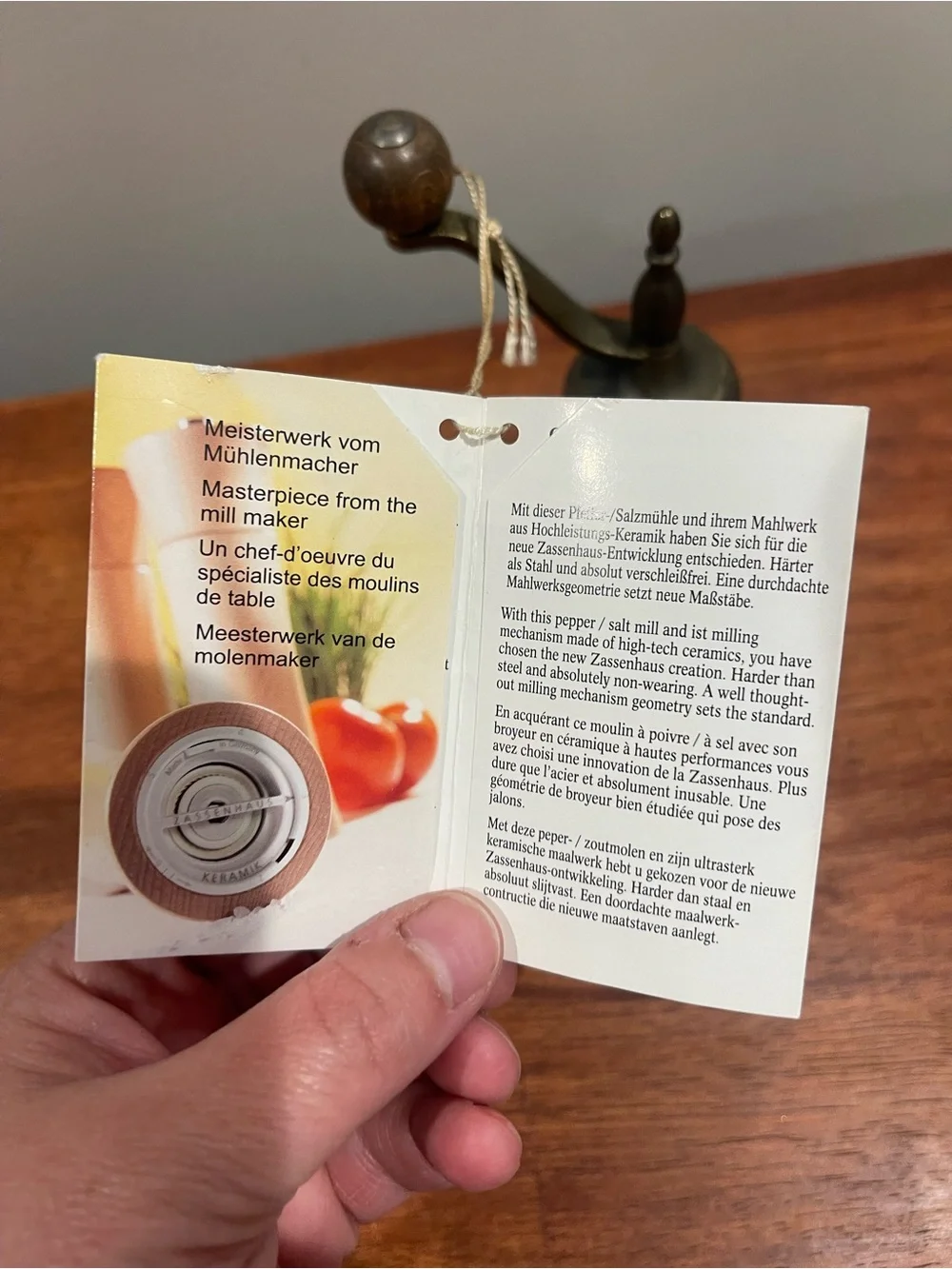 Zassenhaus Speyer 5” Pepper Mill Grinder Ceramic Keramik Mechanism Germany Beech